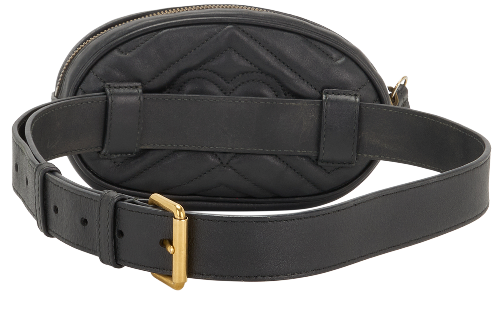 GG Marmont Quilted Belt Bag, &pound;320, Handbags, Black, Leather, Back view